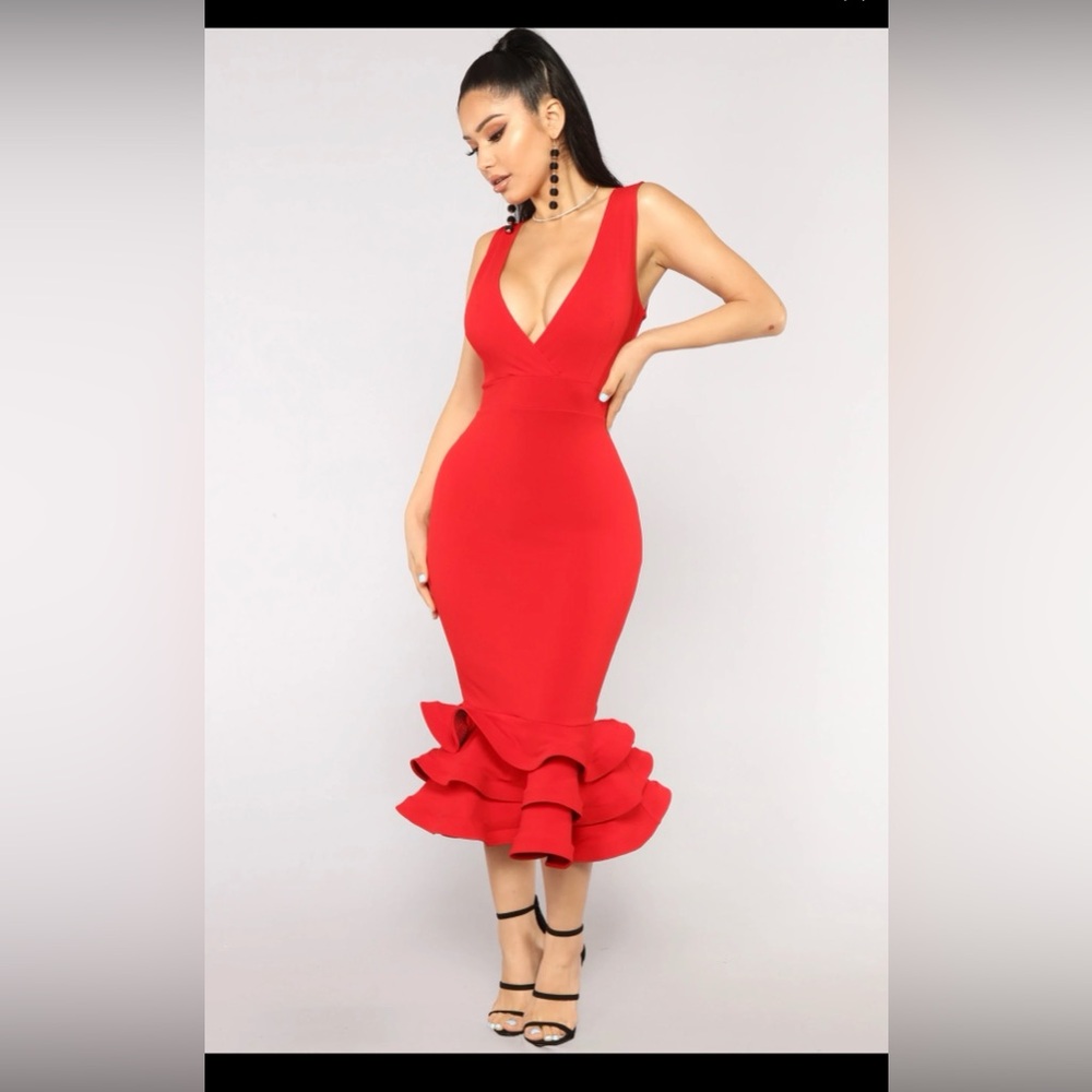Dates With Babe Ruffle Dress - Fashion Nova